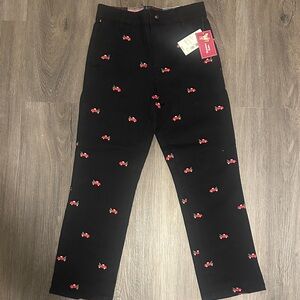 Gymboree Black Pants with Red Car Embroidery size 7